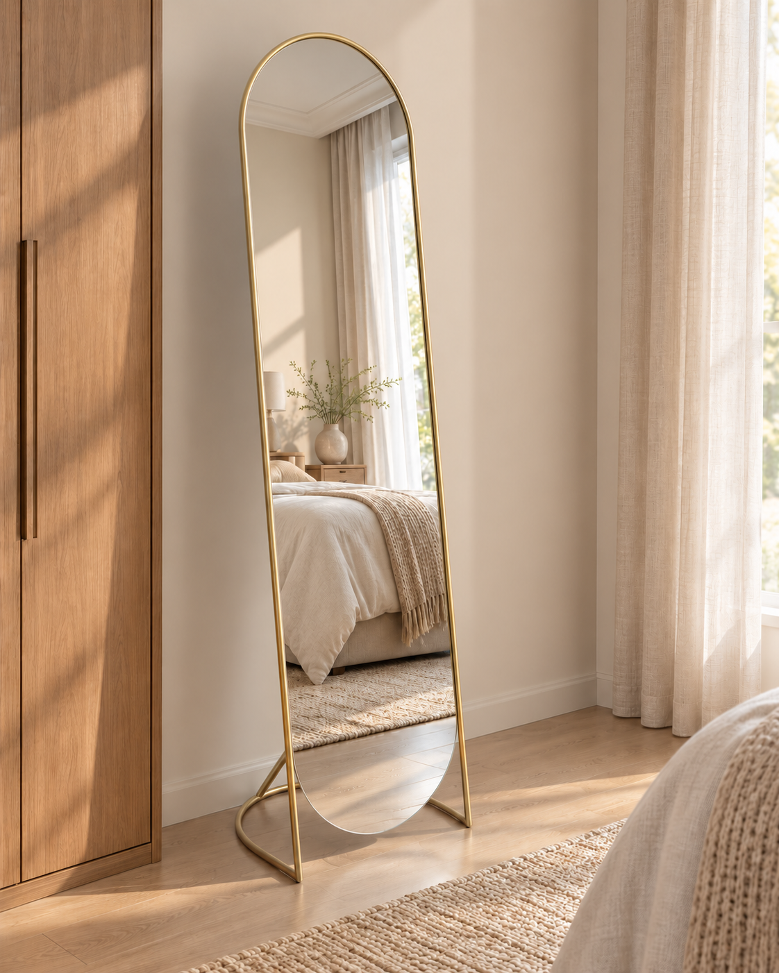 ARCÉA — Miroir sur pied arqué 170 × 45 cm
