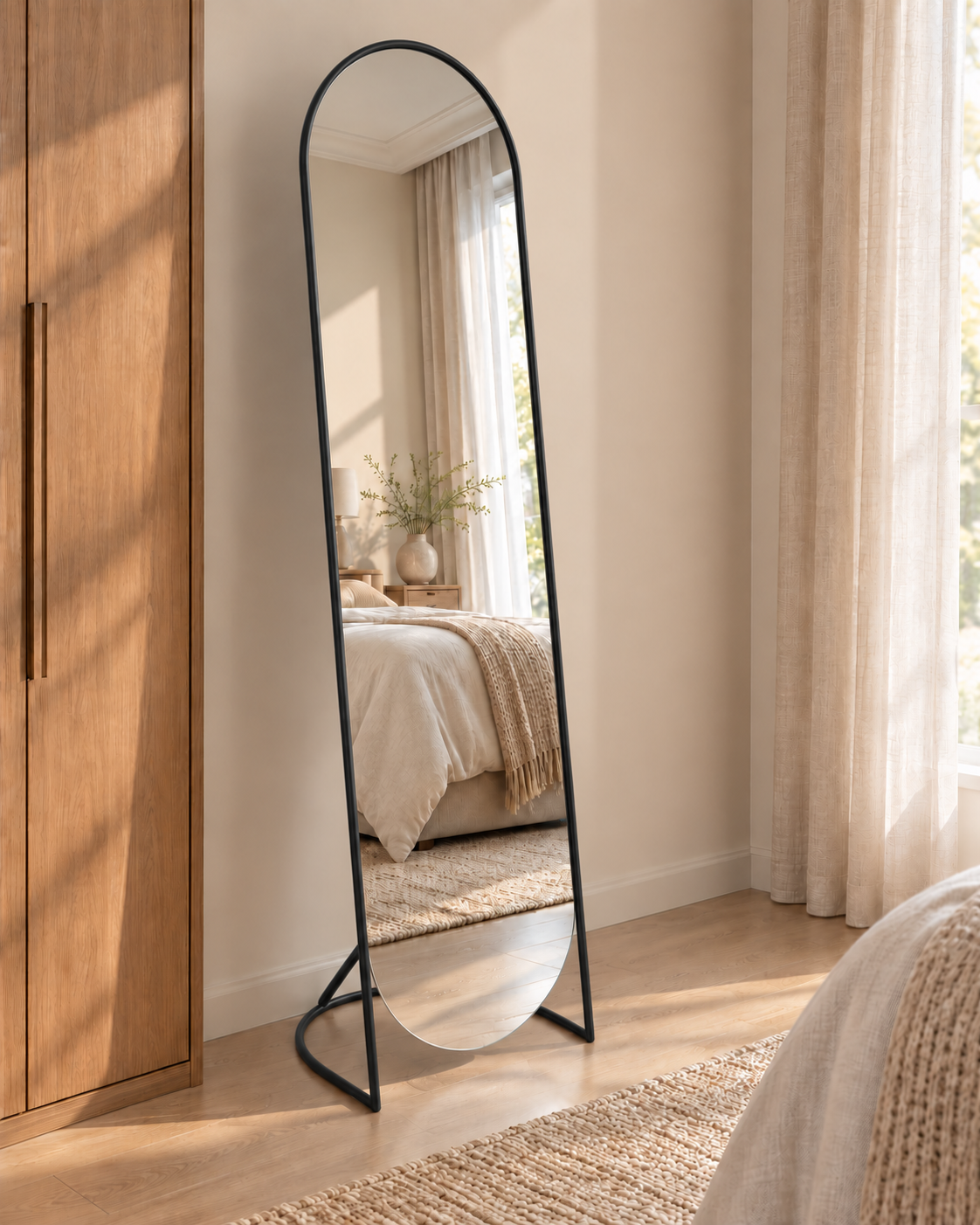 ARCÉA — Miroir sur pied arqué 170 × 45 cm